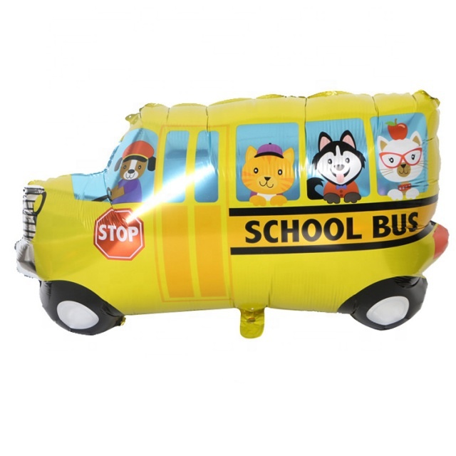Happy Birthday Yellow School Bus Super Shape Mylar Balloon Singapore